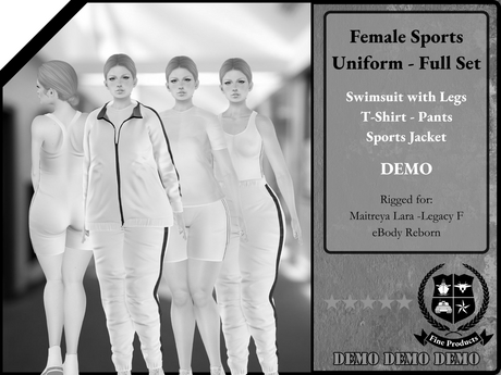 Second Life Marketplace - FP Full Perm - DEMO Female Sports Set Uniform